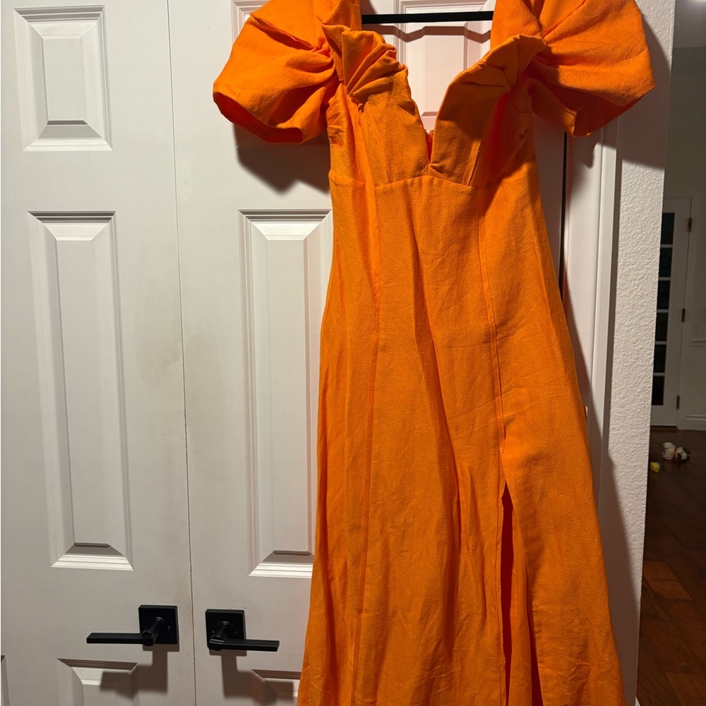 cult gaia Orange Off-Shoulder Strapless Midi Dress - Picture 2 of 4